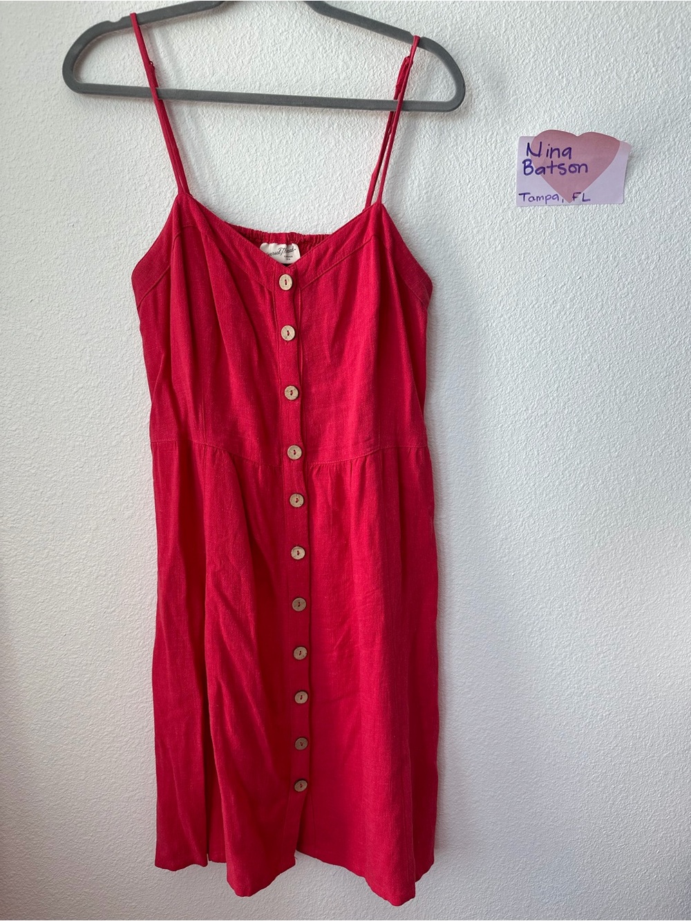 Universal Thread raspberry color Button-Front Midi Dress